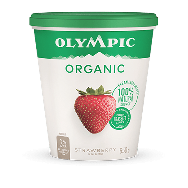 Organic strawberry yogurt